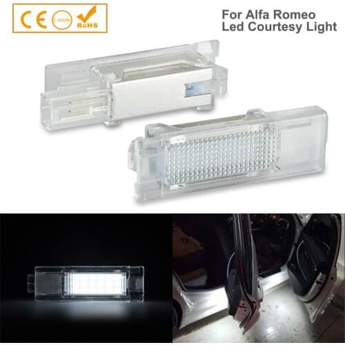 2Pcs LED SMD Interior Lighting Footwell Boot Door Light Courtesy Lamps For Alfa Romeo 147 159 Giulia Mito Brera Spider Giulietta