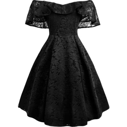 2020 Elegant Lace Ruffle Dress Vintage Turquoise Floral Off Shoulder Sexy Women Party Night A-Line Dresses Vestido de festa