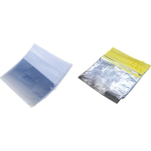 40 Pcs Size A5 Card Slider Zip Closure Folders PVC Folders Envelopes, 20 Pcs Transparent Yellow & 20 Pcs White Clear