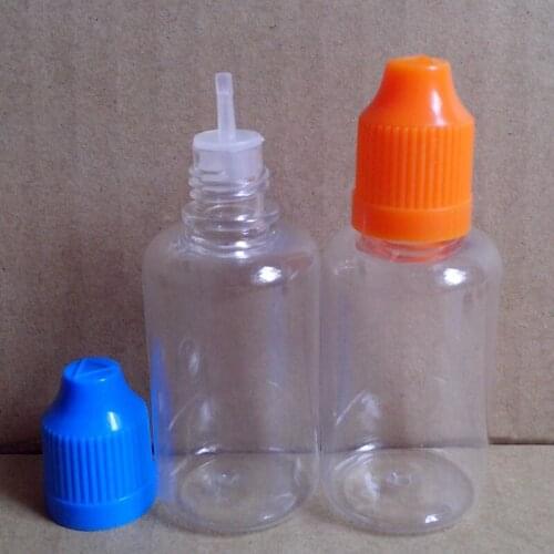 500pcs Empty 30ml PET Plastic Dropper Hard Bottle E Liquid Bottles With Child Proof Cap Clear Vial