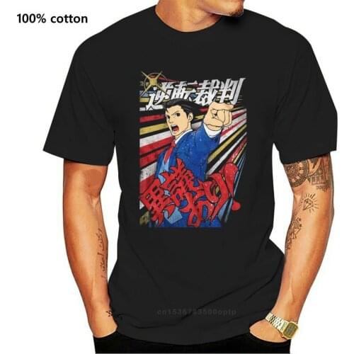 American Classics Ace Attorney Igiari Pointing The Finger Black Adult T-Shirt Tee