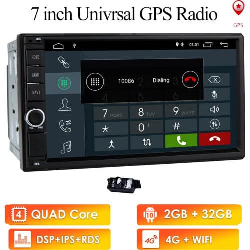 Quad Core Android 10 4G WIFI Double 2 DIN Car DVD Player Radio Stereo GPS Navi RED DVR DAB SWC BT MAP Mirror-link 2G RAM FM/AM