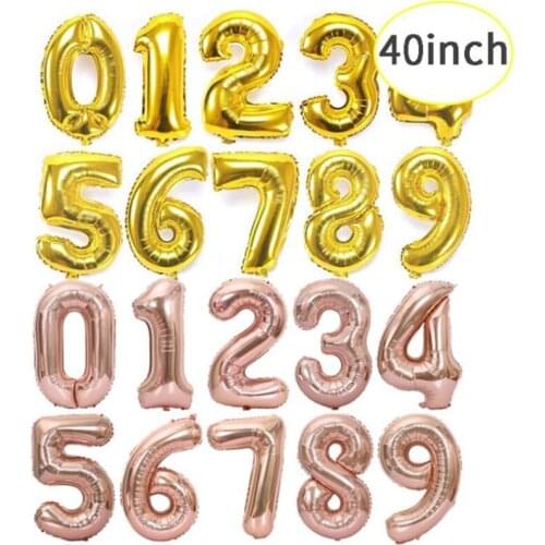 Large gold and silver rose gold number balloon birthday wedding party decoration aluminum foil balloon children bath decoration