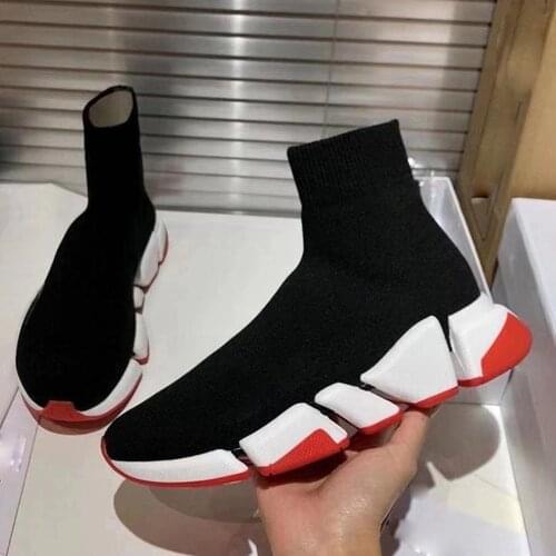 Paris Socks Boots Men and Women Fashion Sneakers Short Tube Flat-bottom Lazy Shoes 2020 Autumn Black Shoes for Men