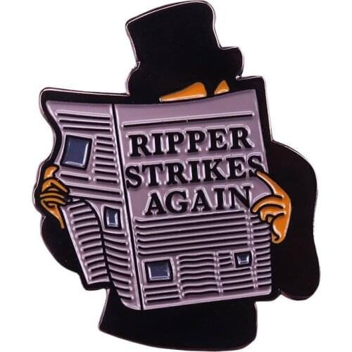 Ripper strikes again newspaper brooch ghastly murder pin gift inspired by the true crime stories