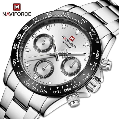 New NAVIFORCE Top Brand Men’s Quartz Multifunction Watch Luxury Business Waterproof Calendar Stainless Steel Neutral Wristwatch