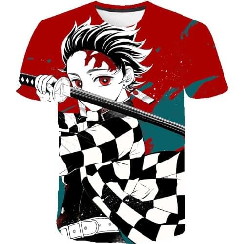 2021 New Japanese Anime Demon Slayer Ninja Demon Killer Butterfly Ninja 3D Printing T-shirt Casual Unisex Summer men clothing