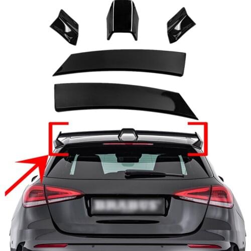 Glossy Black For Mercedes Benz W177 A Class A180 A200 A250 A260 A45 AMG 2020-2024 Rear Roof Trunk Lid Hatchback Spoiler Wing Lip