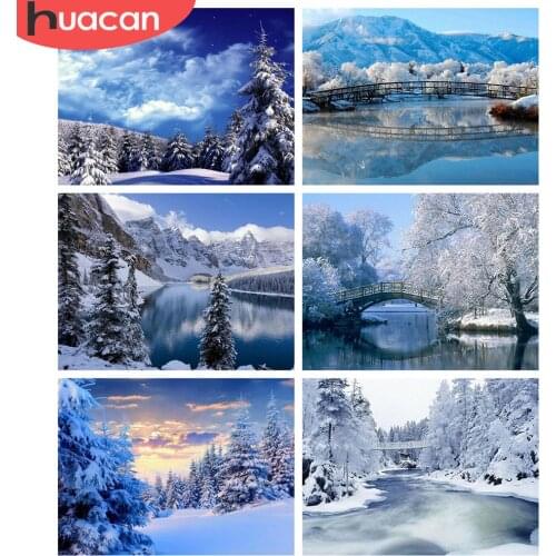 HUACAN Diamond Painting 5d Landscape Full Square Drill Diamond Embroidery Winter Mosaic Nature Handicraft Home Decor