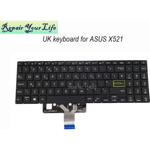 New Replacement keyboards for ASUS S15 S533 UK GB British version small enter black keyboard 0KNB0 5123UK00 NSK W43PU Fashion