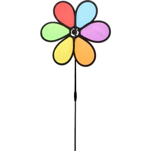 Colorful Rainbow Dazy Flower Spinner Wind Windmill Garden Yard Outdoor Decor