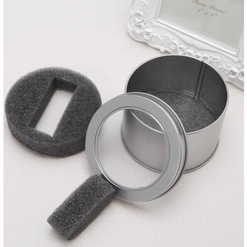 Round Metal Jewelry Wrist Watch Display Box Storage Organizer Case With Cushion