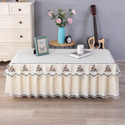 Lace Table Cloth Thick Silk Cotton Jacquard Living Room Sofa Coffee Side Table Dustproof Cover Home Decor Tablecloth Tapetes