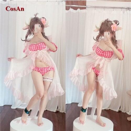 Hot Game Arknights Eyjafjalla Cosplay Costume RHODES ISLAND Female Sweet Swimsuit Activity Party Role Play Clothing Custom-Make