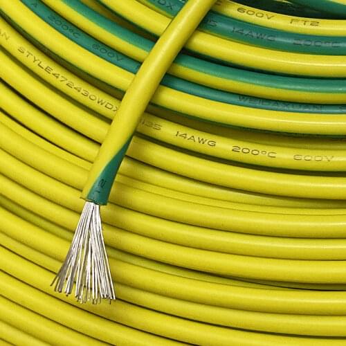 UL3135 14AWG Multi-strand flexible wire RV 2 square yellow green two color ground wire wire and cable Tinned copper cord