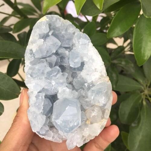 Natural raw blue celestin Crystal gemstone geode meditation healing chakra rough celestine crystal cluster home decoration
