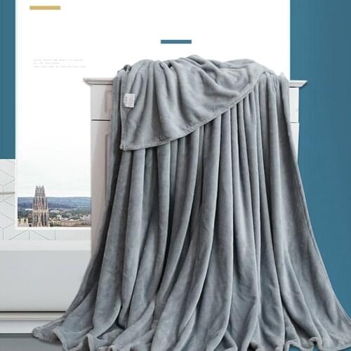 Solid color Flannel Blanket Soft Warm Coral Fleece velvet Blanket winter Sheet Sofa office air conditioning yoga nap blanket