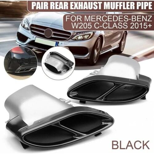 Pair Car Rear Exhaust Muffler Pipe for Mercedes Benz W205 C-Class 2015+ Car Accessories