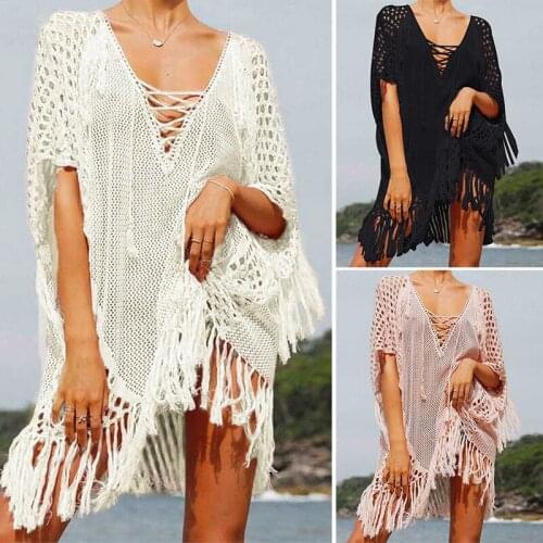 Beach Top Sexy See-Through V-Neck Blouse Bikini Blouse Net