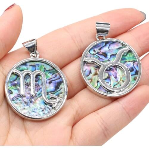 Natural Stone Pendnat Fashion Abalone Shell Pendant Charms for Women Making DIY Jewelry Necklace Gift Size 32x32mm