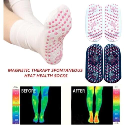 Women Men Tourmaline Self Heating Socks Massage Warm Feet Comfort Self-Heating Health Care Socks Magnetic Therapy