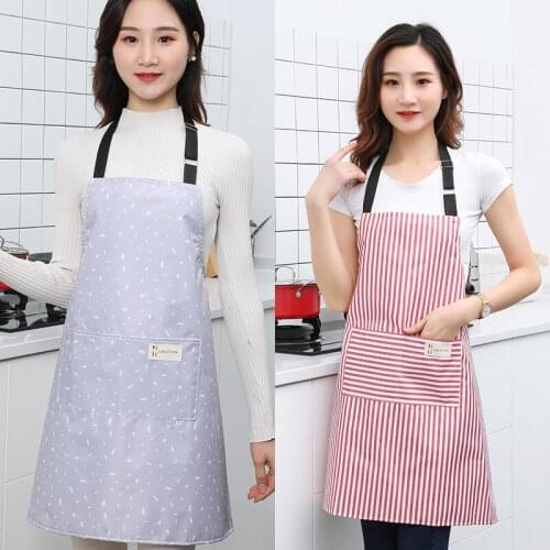 Dirty-proof kitchen waterproof apron anti-smoke layer non-stick hair work adjustable hanging neck sleeveless