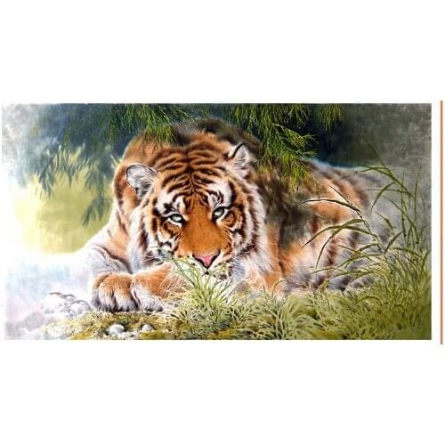 Knitting Needles 2017 New Diy 3d Diamond Painting Leisurely Tiger Home Decor Set Embroidery Canvas Scroll Mosaic Cross Stitch