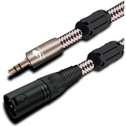 High Premium Stereo Mini Jack 3.5mm to XLR male 3pin Audio Cable For iphone CD Mixer Mixing Console Microphone Amplifier 1m 2m