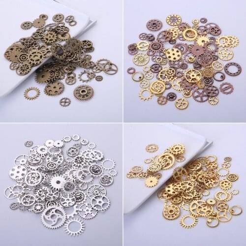 20pcs Random Vintage Steampunk Gears Charms Pendant Bracelet Necklace Fdinings Craft Metal Alloy Wheel Charms Diy Jewelry Making