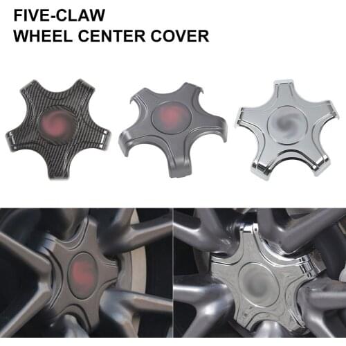 4pcs Car Wheel Center Hub Cover Center Cap Emblem Car Styling Modification Carbon ABS Fiber for Tesla Model 3 Auto Accessories