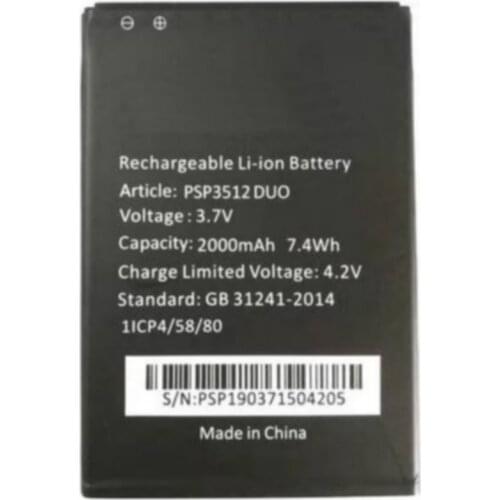Original size replacement battery 2000mah 7.4wh 3.7v Battery For Prestigio Muze B3 PSP3512 DUO Cellphone batteries