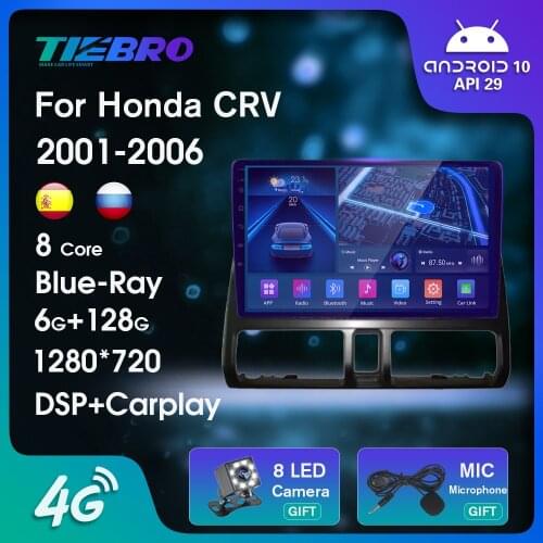 2DIN IPS Car Radio For Honda CRV 2001-2006 GPS Navigation Android10.0 QLED Car Video DSP Auto Radio Car Multimedia Player IGO