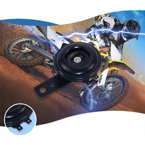 Black Meta Motorcycle Horn with Two Holes to Install 12v Universal Super Loud 110dB Moped Dirt Bike ATV Motorcycle Air Horn