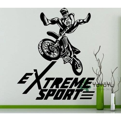 Extreme Sport Logo Motocross Freestyle Wall Sticker Bike Garage Vinyl Decal Home Interior Decor Waterproof Mural Art NY-168