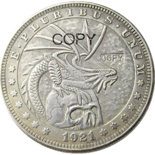 HB(71)US Hobo 1921 Morgan Dollar Skull Zombie Skeleton Silver Plated Copy Coins