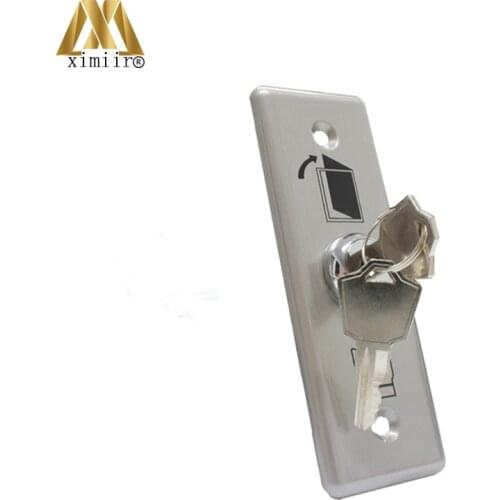 Door Exit Button With Key Stainless Steel Exit Button E01K Exit Switch For Access Controller Exit Button