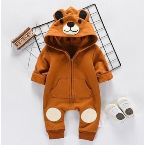 Newborn Toddler Kids Baby Boys Girls Unisex Jumpsuit Cartoon Bear Romper Autumn Winter Warm Baby Cute Clothes Outfits 0-24M