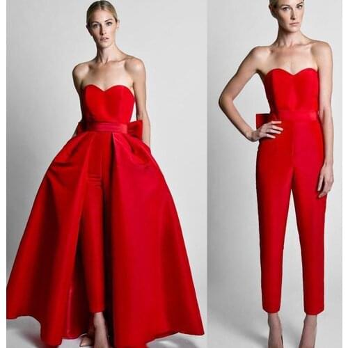 Red prom dresses 2020 sweetheart jumpsuit evening dresses panty evening gowns formal dress suit party dresses