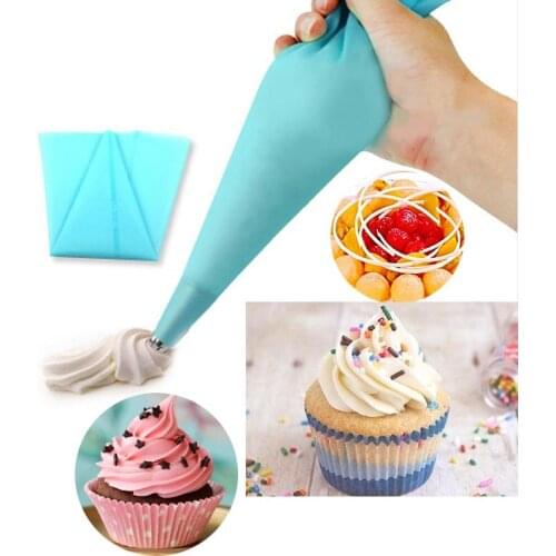 Kitchen Portable 13" Reusable Silicone Icing Piping Cream Pastry Bag Cake DIY Decorating Tool Hot Baking Accessories 8