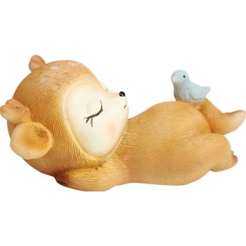 Small Deer baby birthday cake decoration creative scene personality animal dessert table happy birthday cake topper