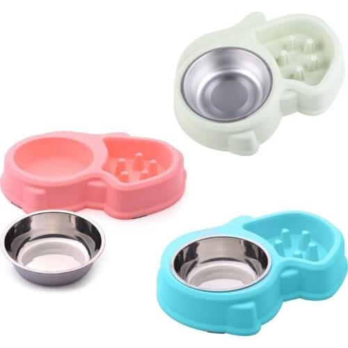 Dogs Cats Bowls Pet Slow Feeding Food Plate Multicolor Optional Durable Supplies Anti Slip Leakproof Dish