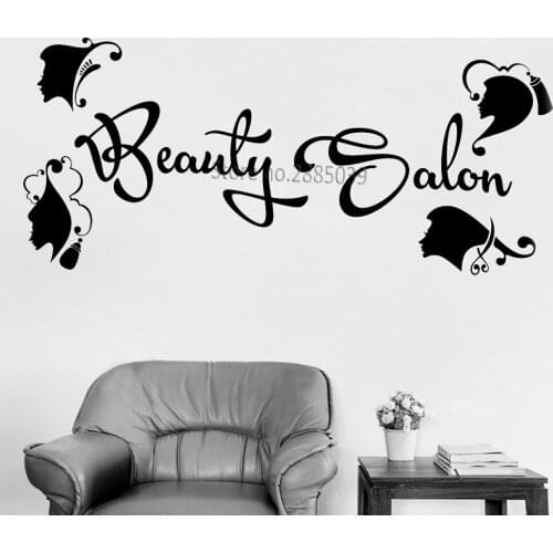 Fashion Design Vinyl Decal Hairdressing Beauty Salon Logo Signboard Barbershop Wall Stickers Art Shopwindow Decor RemovableLC996