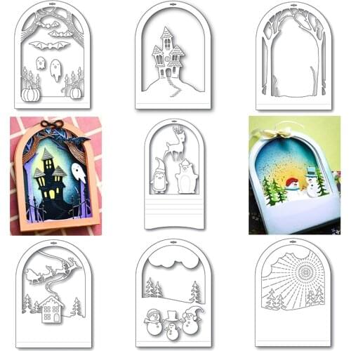 2020 New Halloween and Christmas Metal Cutting Dies Set For DIY Cut Paper Craft Making Tag Background Card Scrapbooking No Stamp