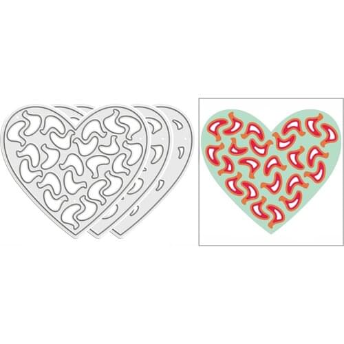 New 2021 Layering Hole Hearts Metal Cutting Dies for DIY Scrapbooking Paper and Card Making Decorative Embossing Craft No Stamps