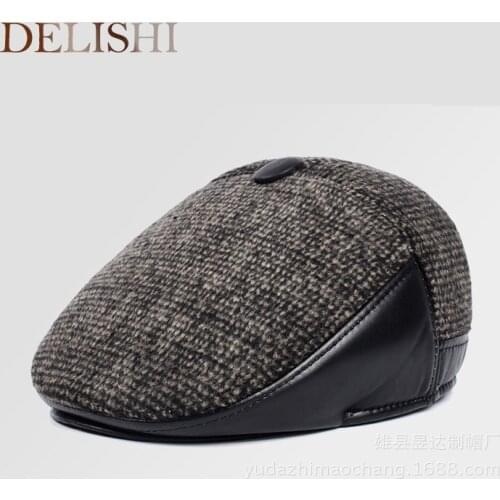 New fashion mens berets thick warmth ear berets autumn and winter berets dad cap