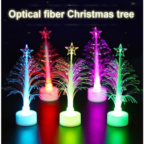 3pcs New Christmas Tree Lamp Light Colorful LED Fiber Optic Night Light Children Xmas Gift Xmas Decoration Night Light-Up Toy