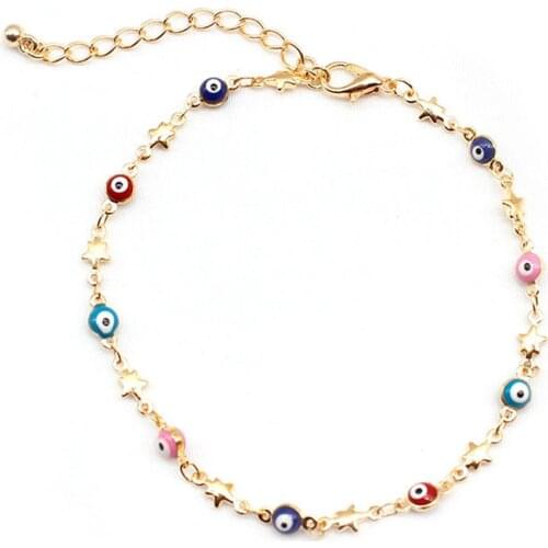 Morden Boho Star Ocean Beads Anklet Foot Jewelry For Beach Women Colorful Flower Tassel Leg Chains Anklet Bracelet Gift Jewelry