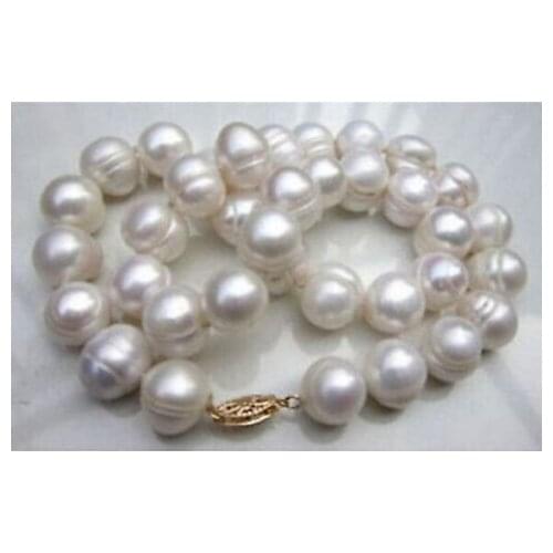 HUGE AAA+ 10-11MM South Sea White Baroque Pearl Necklace 18" 021
