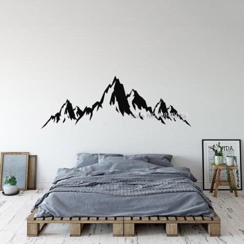 Mountain peak Decal Creative Minimalist Bedside Decoration Mountains Wall Stickers Murals Vinyl Landscape Wall Tattoo LC1796