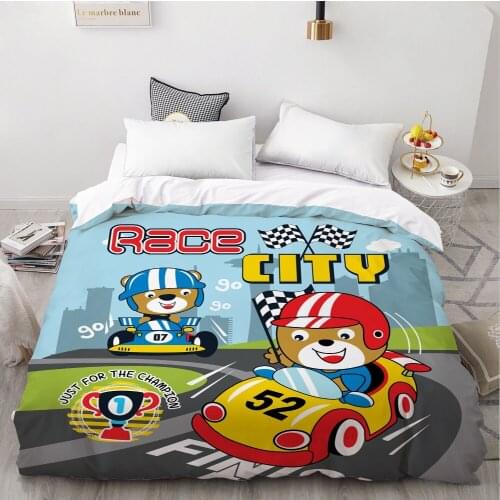3D Custom Kids Duvet Cover,Comforter/Quilt/Blanket case Queen/King Bedding for children/baby/boys 140x200/200x200,Racing
